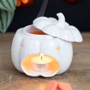 Aroma brander Halloween pompoen wit