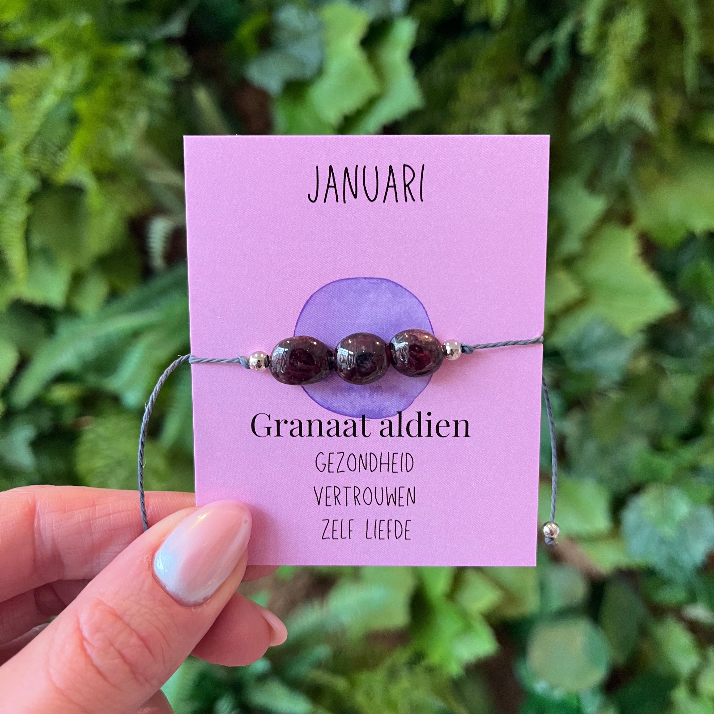 Maandarmband Januari -  Granaat Aldien