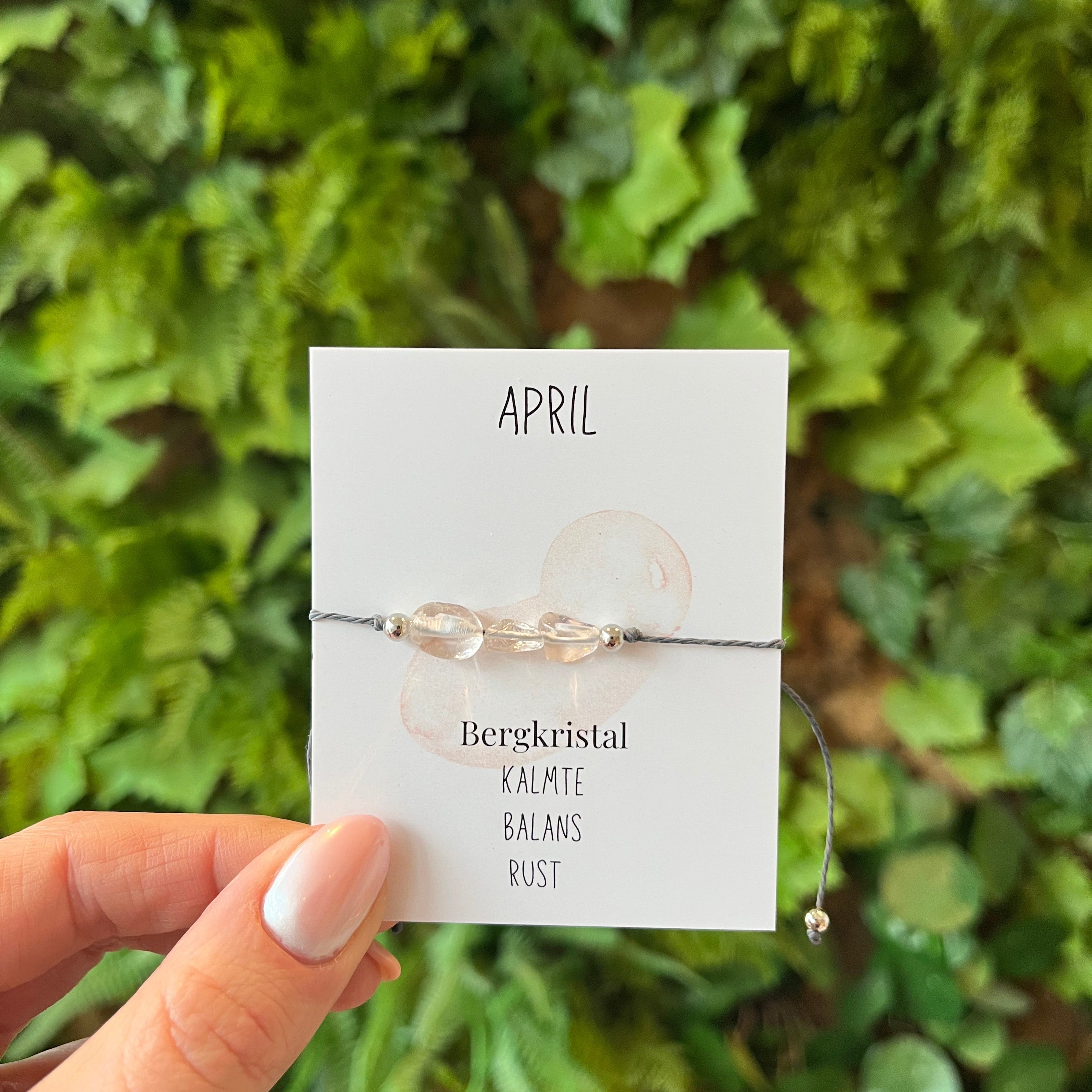 Maandarmband April - Bergkristal