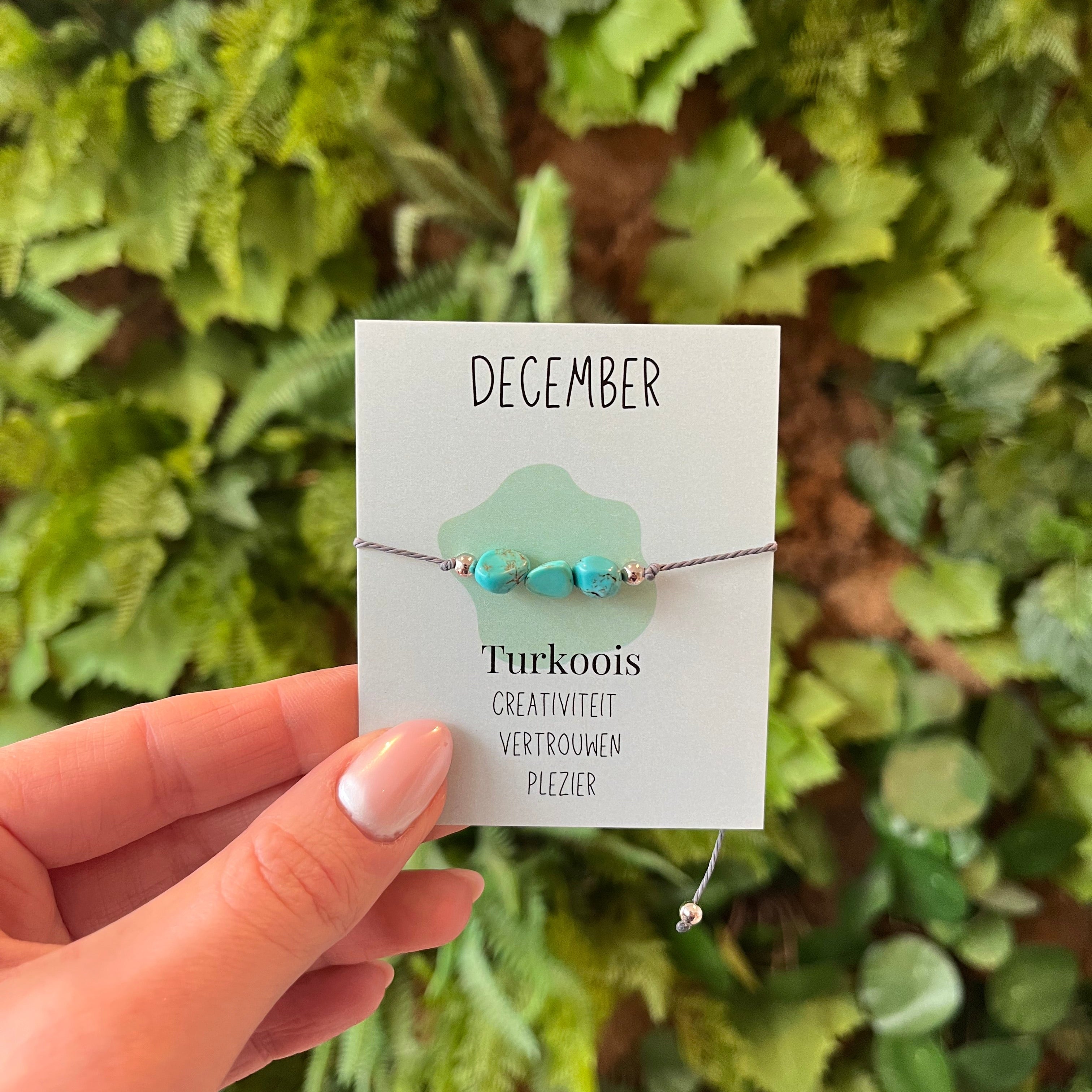 Maandarmband December - Turkoois
