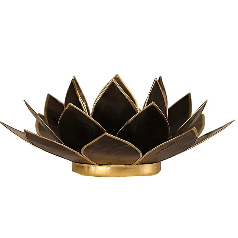 Lotus Waxinelichthouder - Zwart