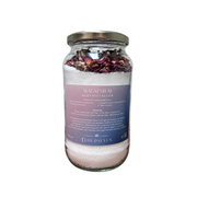 Cloudseven – Magnesium badkristallen 1 kilo in glazen pot met rozenblaadjes