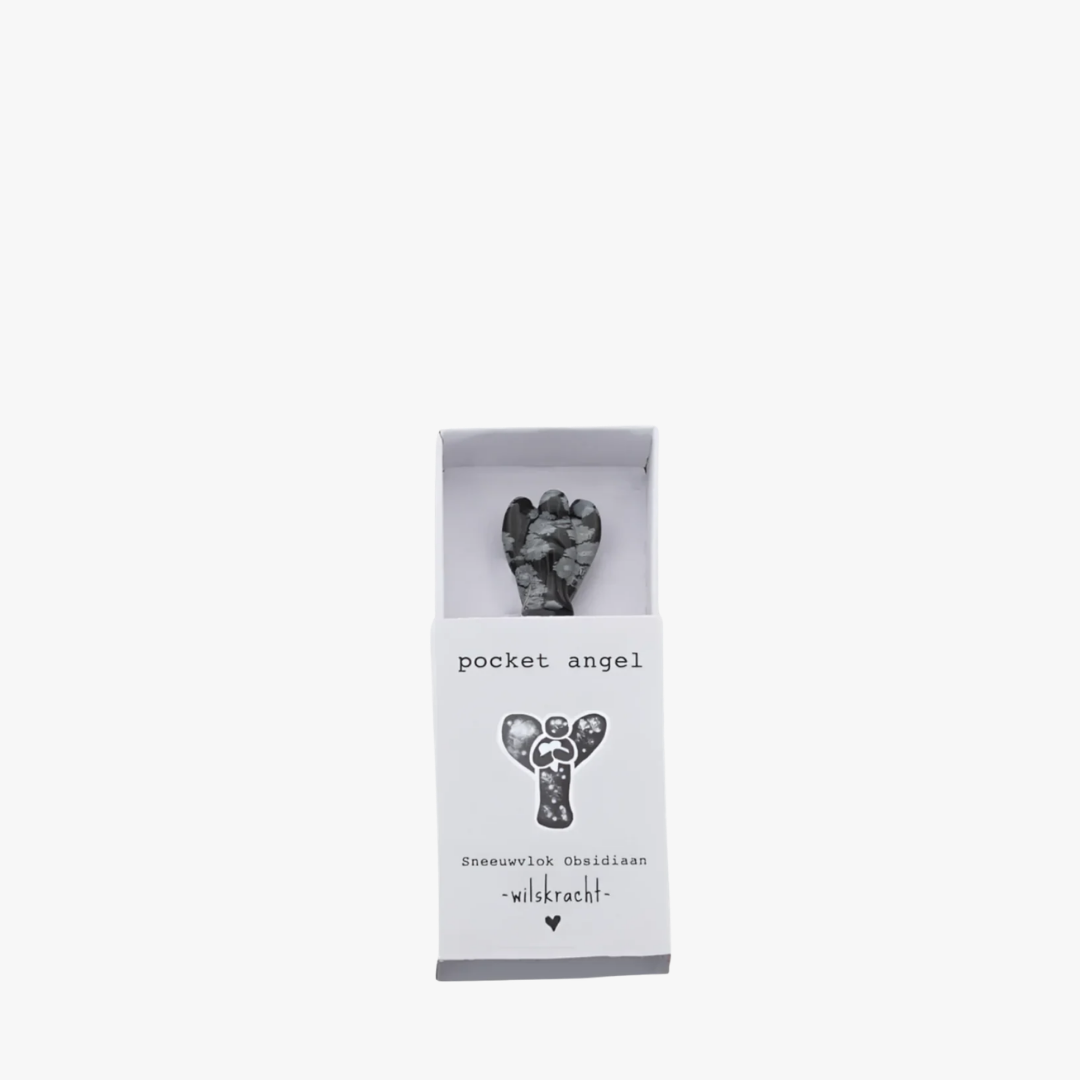 Pocket Angel Sneeuwvlok Obsidiaan - Wilskracht